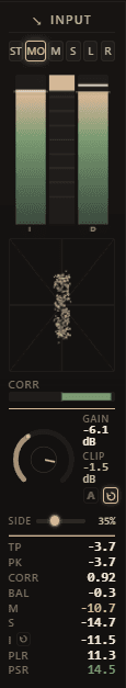 Input meter sidebar