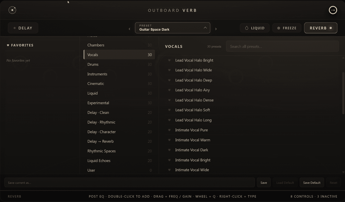 The preset browser