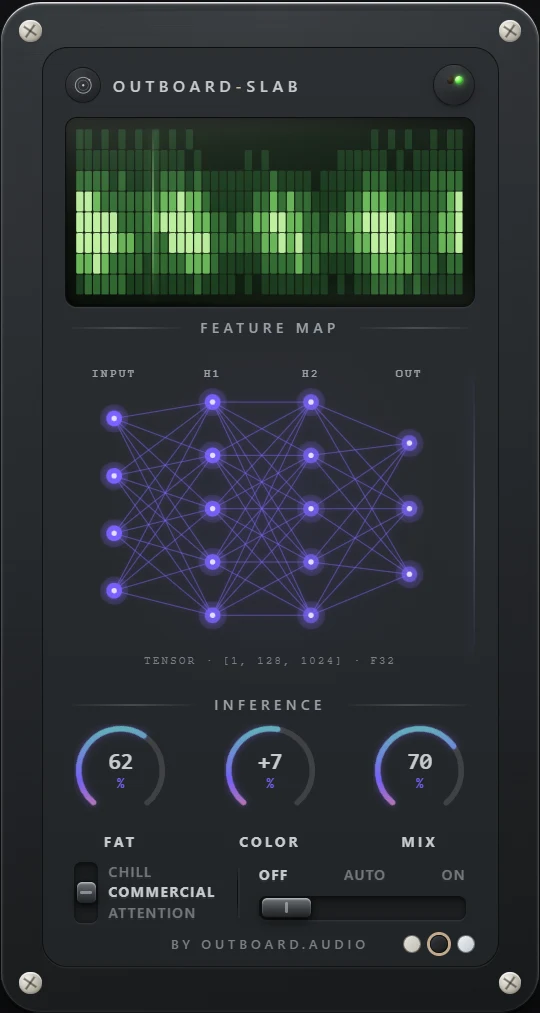 Interfaz del plugin Outboard-Slab